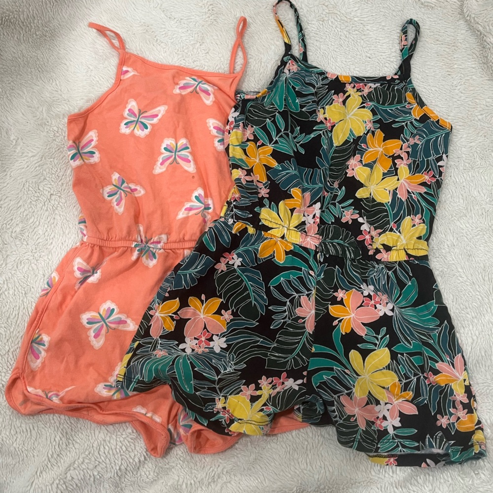 Old Navy Black and Green Floral Top